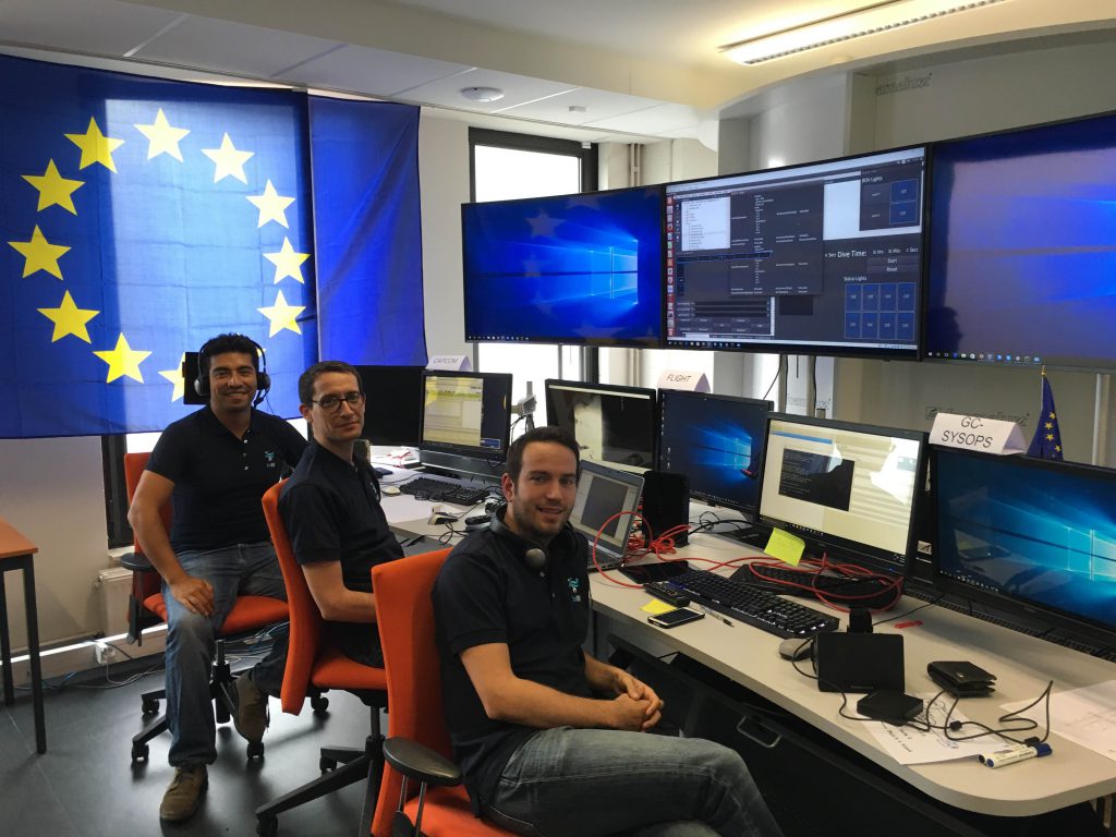 DexROV partners working in the control centre in Brussels. 